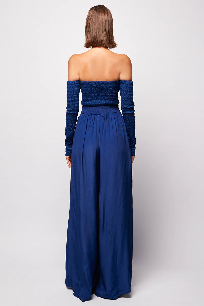 Elasticized Wide Leg Pant