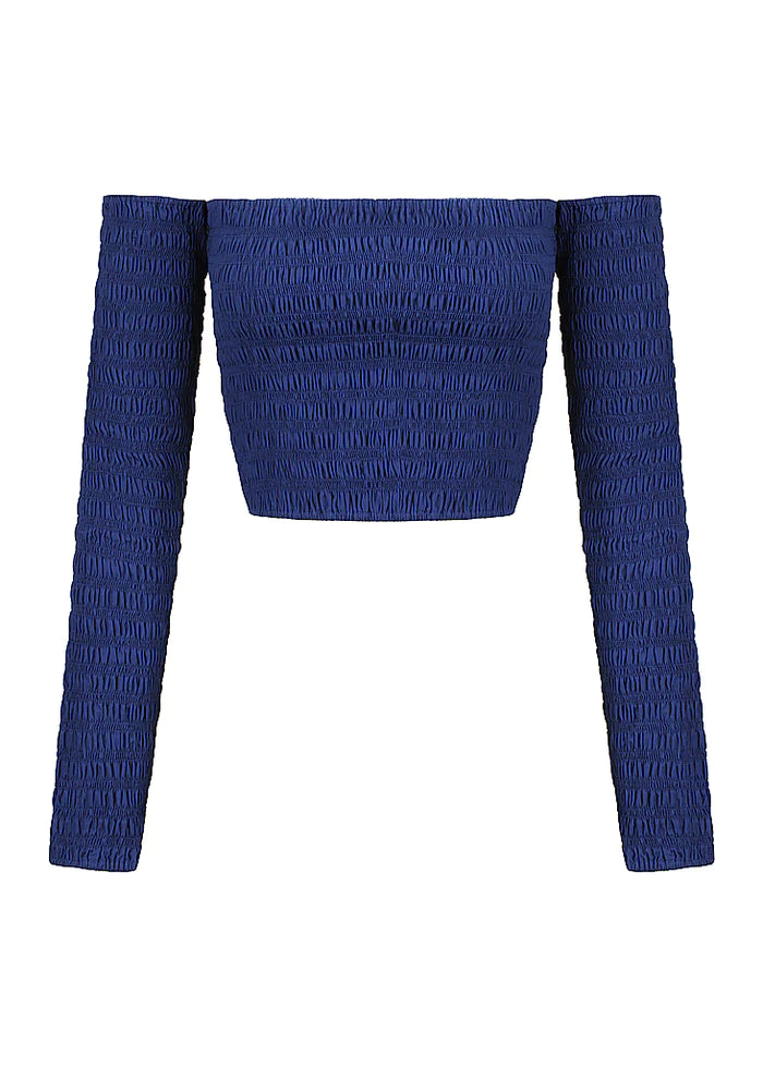 Cold Shoulder Shirred Top