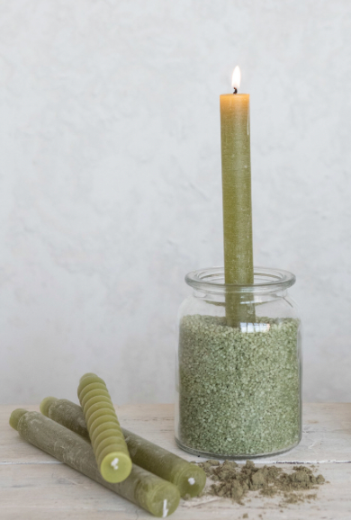 Green Taper Candle