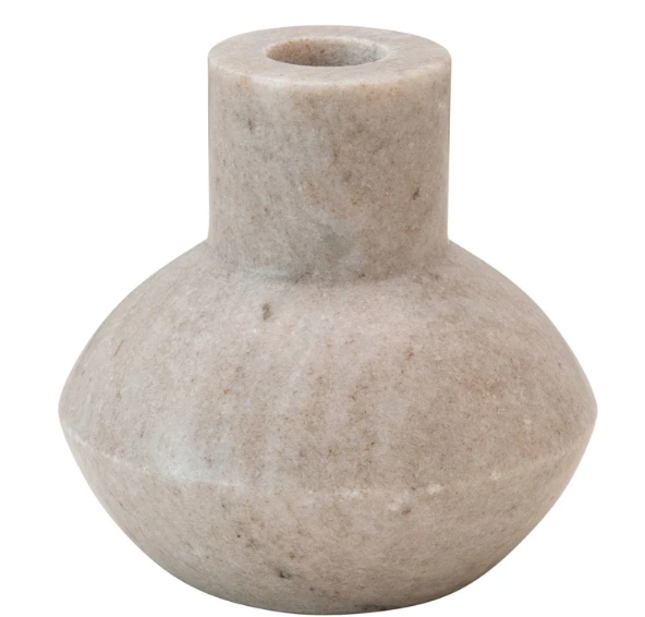 Round Marble Taper Holder