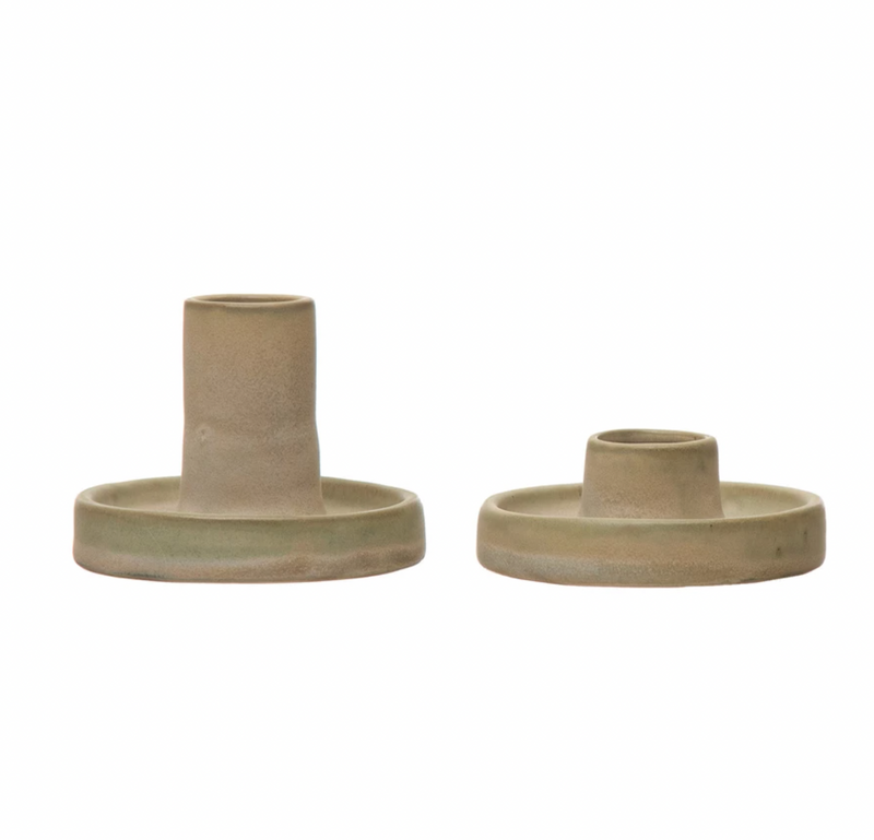 Round Stoneware Candle Holder