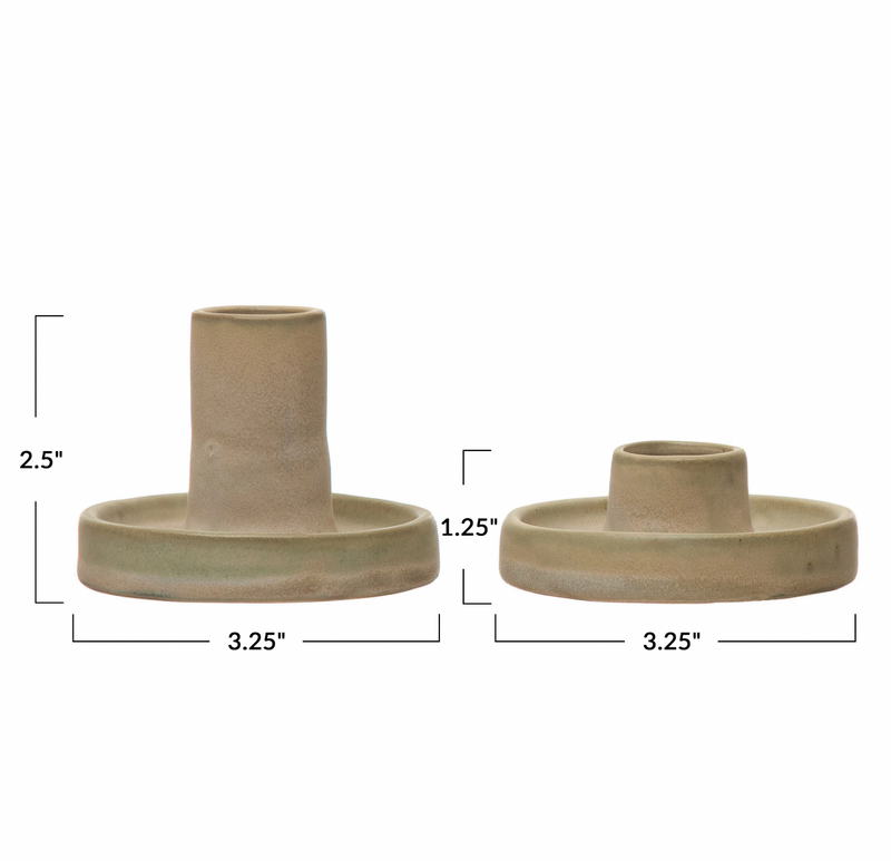 Round Stoneware Candle Holder