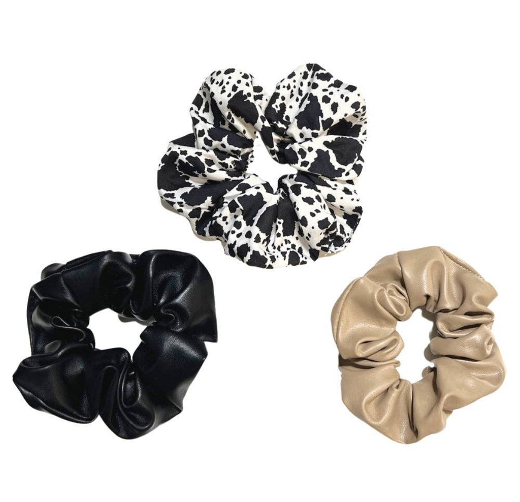 Leather Scrunchie Set