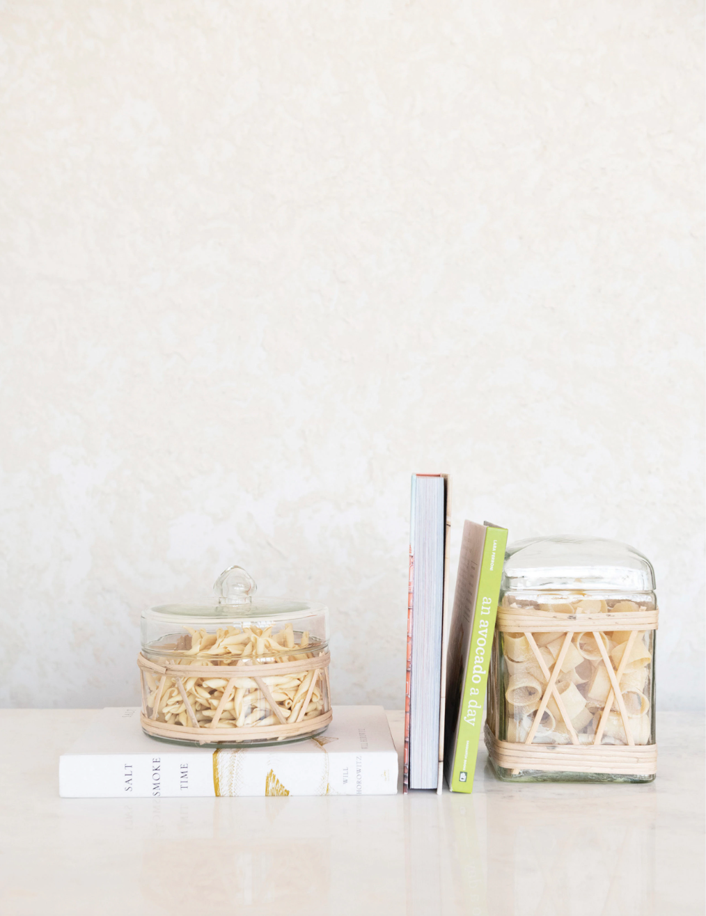 Square Rattan Glass Jar