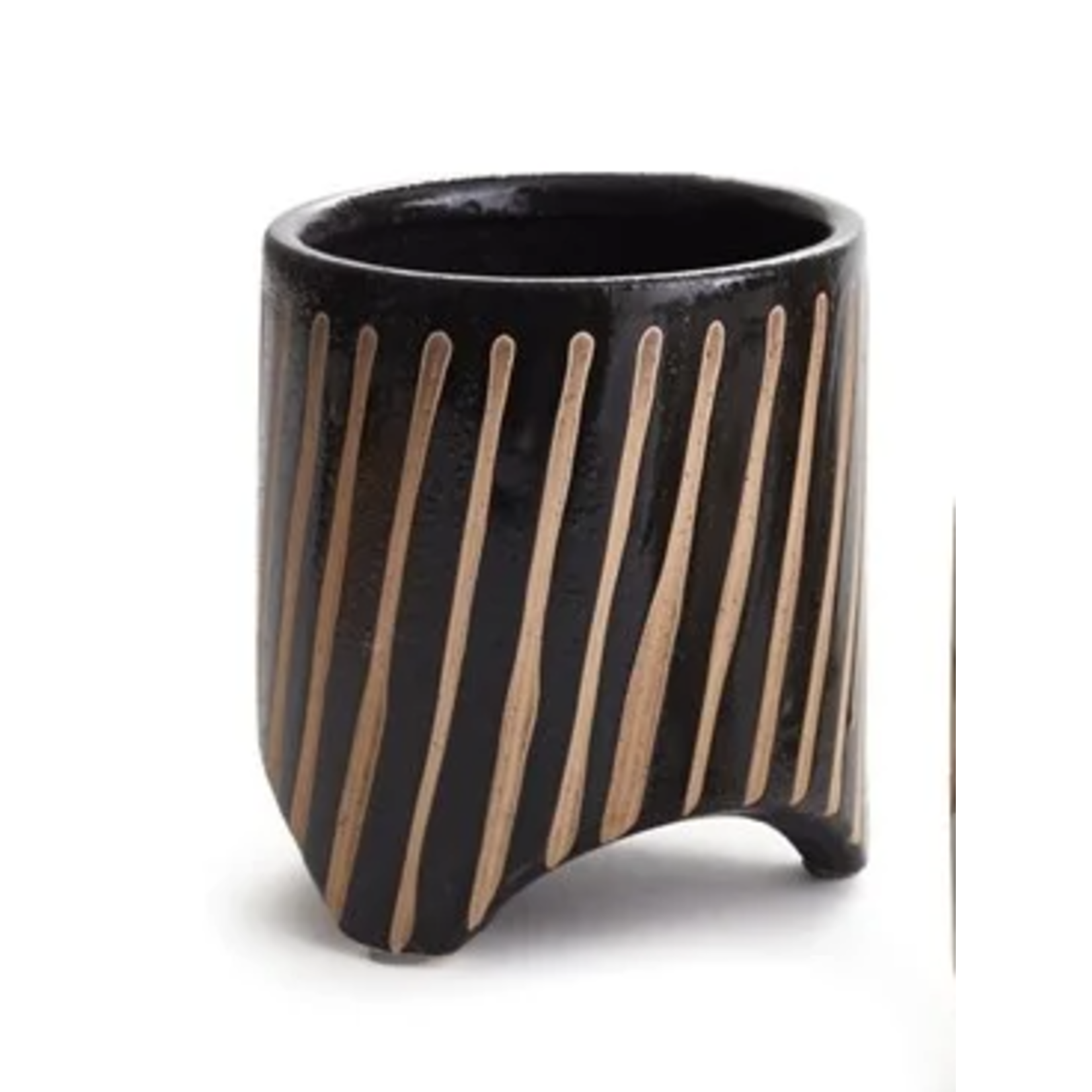 black and cream plant pot Finn Black Pot – Cloth + Design